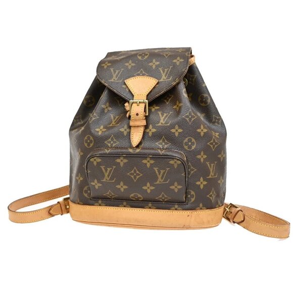 LOUIS VUITTON Montsouris MM Backpack Bag Monogram Leather Brown - Picture 1 of 14